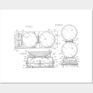 Foldable Highway Warning Signals Vintage Patent Hand Drawing Posters and Art